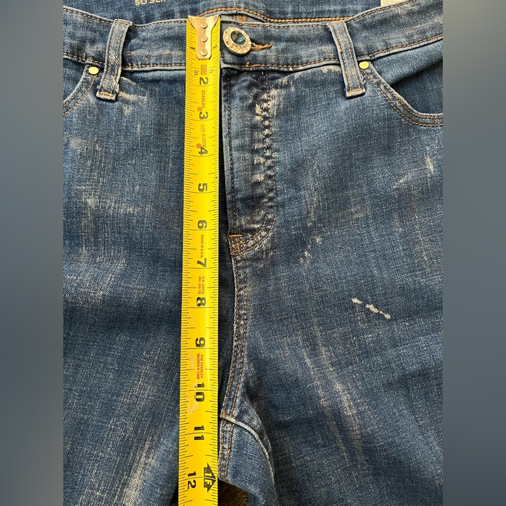 Chico’s so slimming girlfriend slim leg ankle dark wash metallic rinse. Size 12R - Picture 14 of 16